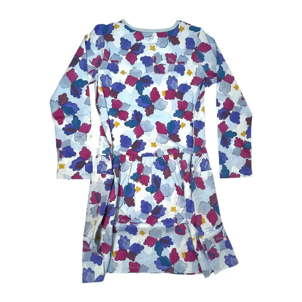 Tea Collection Drop Waist Long Sleeve Pocket Dress | Size 10 | 100% Cotton | NWT